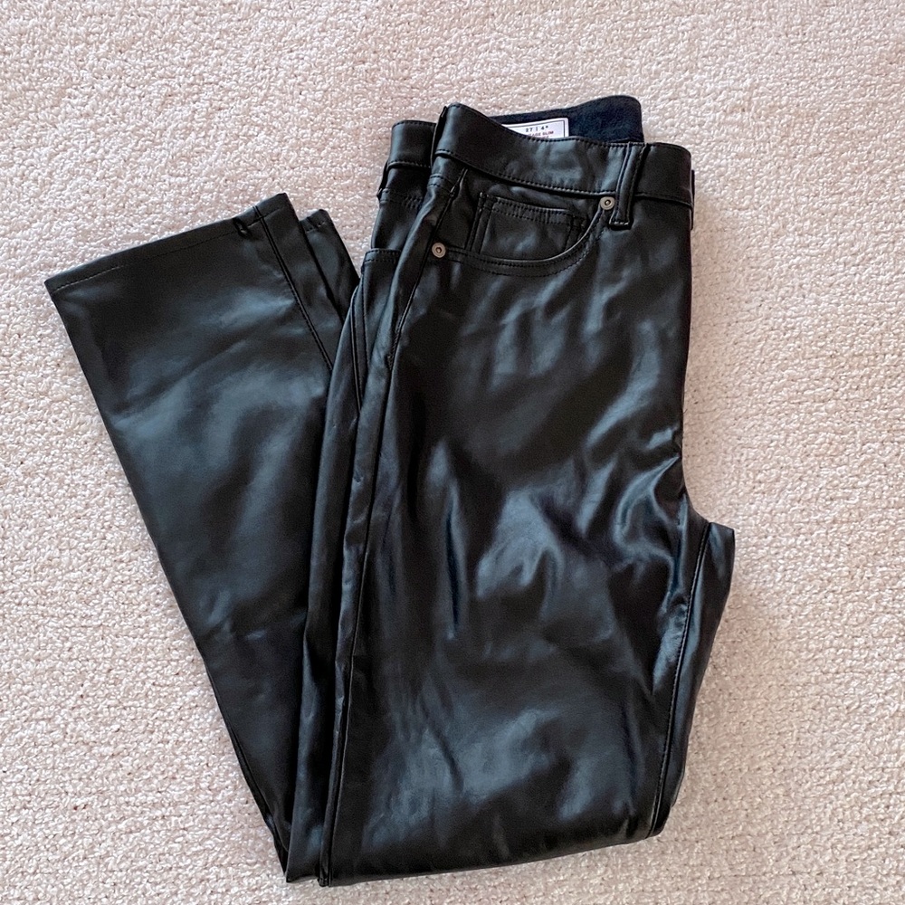 GAP High Rise Faux Leather Vintage Slim Pants